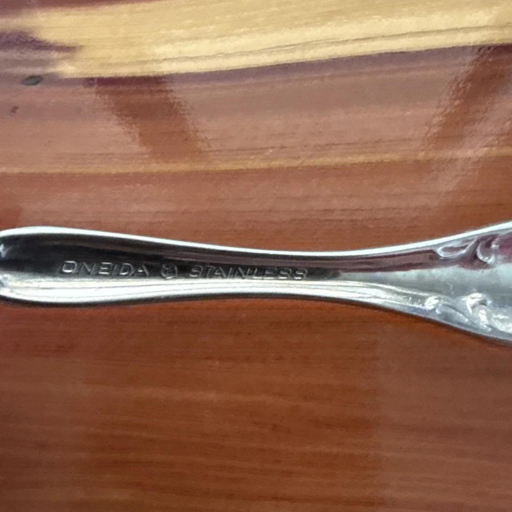3 Dinner Forks Cube Michelangelo Oneida Pierced Stainless 765 Floral 7 Inch